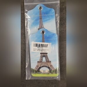 Eiffel tower luggage tags 2 with outter cover for personal info security.